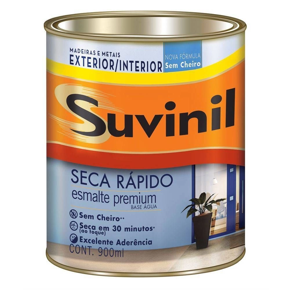 Tinta Esmalte Brilhante Seca Rápido 900ml Branco - Suvinil