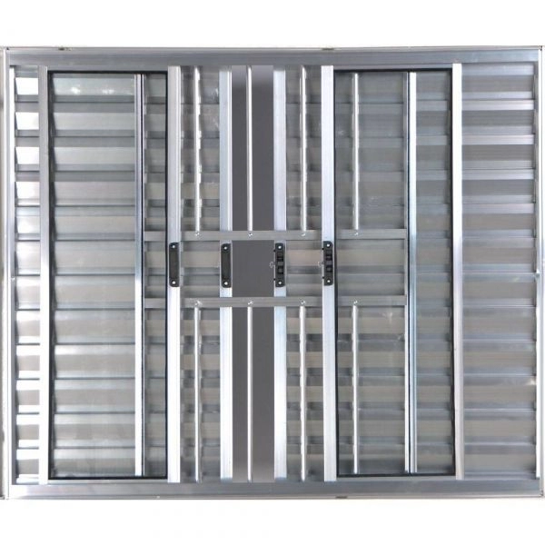 Janela Veneziana De Alumínio 6 Folhas Com Grade Brilhante 1,00 X 1,00