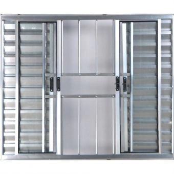 Janela Veneziana De Alumínio 6 Folhas Com Grade Brilhante 1,00 X 1,00