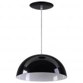 Pendente Meia Lua Meia Bola Esfera Alumínio 34cm - Preto