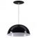 Pendente Meia Lua Meia Bola Esfera Alumínio 34cm - Preto