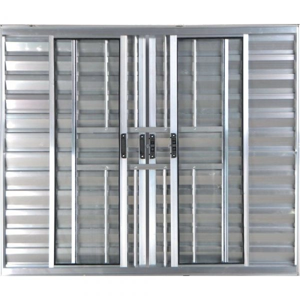 Janela Veneziana De Alumínio 6 Folhas Com Grade Brilhante 1,00 X 1,00