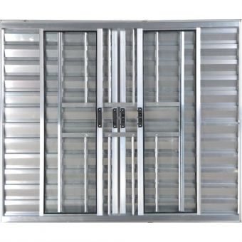 Janela Veneziana De Alumínio 6 Folhas Com Grade Brilhante 1,00 X 1,00
