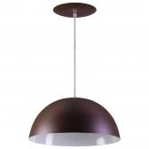 Pendente Meia Lua Meia Bola Esfera Alumínio 34cm - Marrom